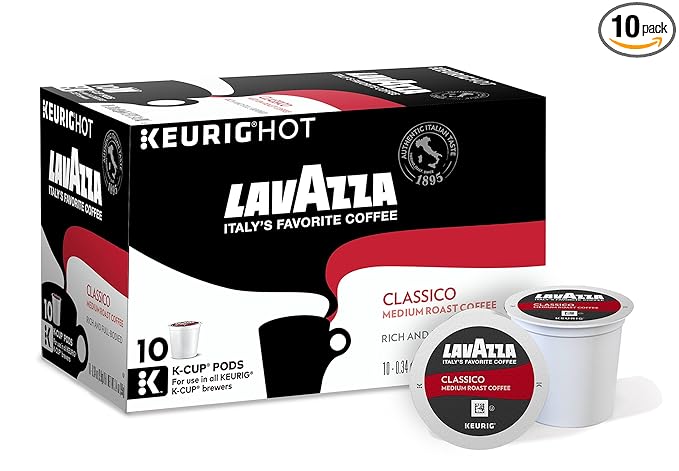 Lavazza Classico Medium Roast Keurig K-Cups Coffee, 10 Count
