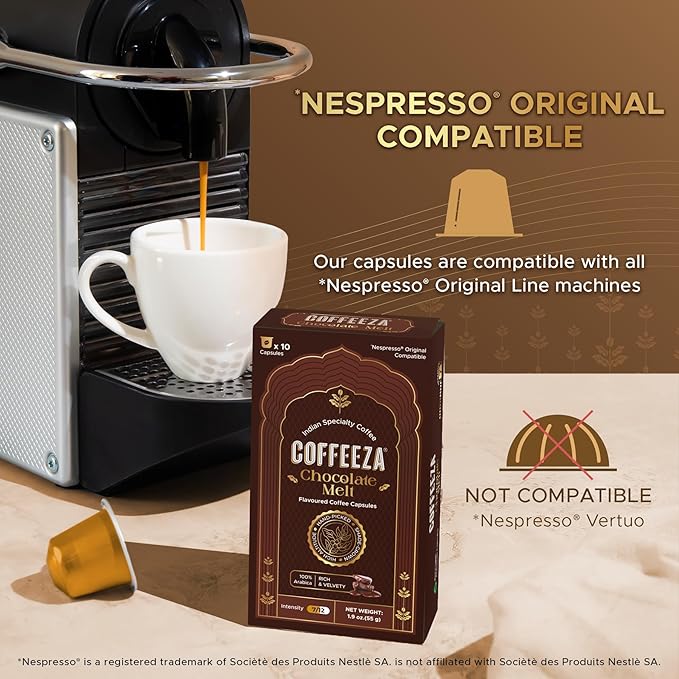 Coffeeza Belgian Chocolate Flavored Espresso Coffee Pods, Compatible with Nespresso Original Line, Medium Roast, Intensity ??7, 100% Arabica Aluminium Coffee Capsules, 3 Pack - 30 Single Serve Coffee Pods