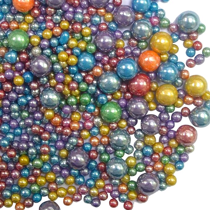 Rainbow Sprinkles Edible Sugar Pearls Sprinkles for Cake Decorating Cupcake Cookie Baking Cake Topper Decorations Wedding Halloween Christmas Supplies