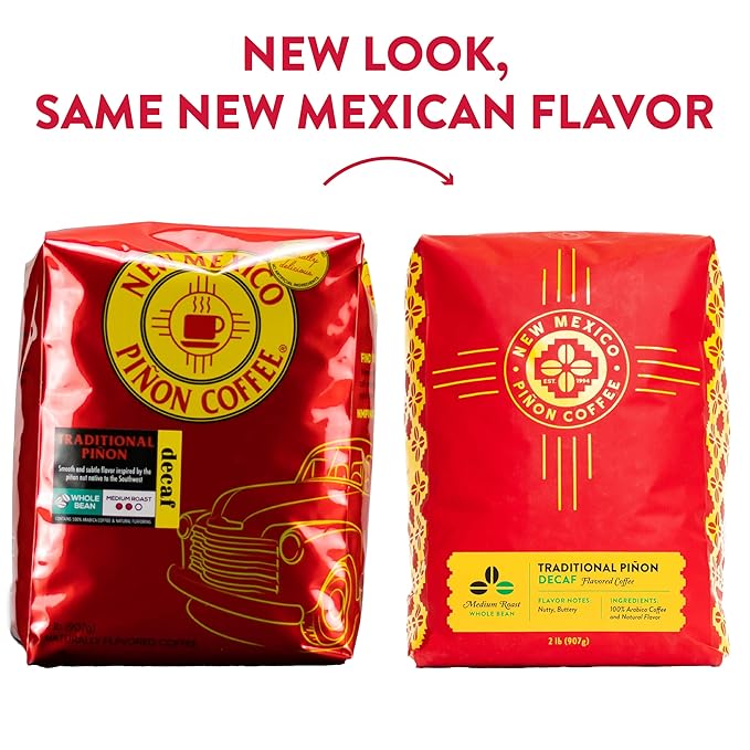New Mexico Pi챰on Coffee Naturally Flavored Coffee (Traditional Pi챰on Whole Bean Decaf, 2 pound)