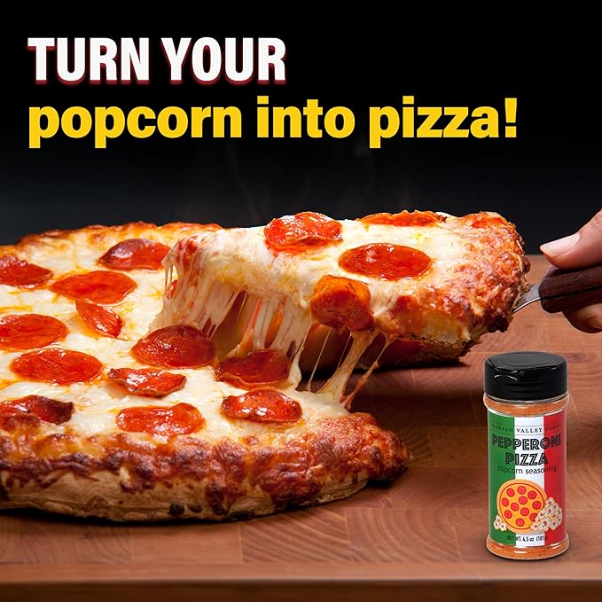 Wabash Valley Farms Pepperoni Pizza Popcorn Seasoning Salt ??Pizza Flavoring Salt for Snacks, Gourmet Popped Corn, and Movie Night Treats ??Versatile & Easy to Use ??5.5 oz