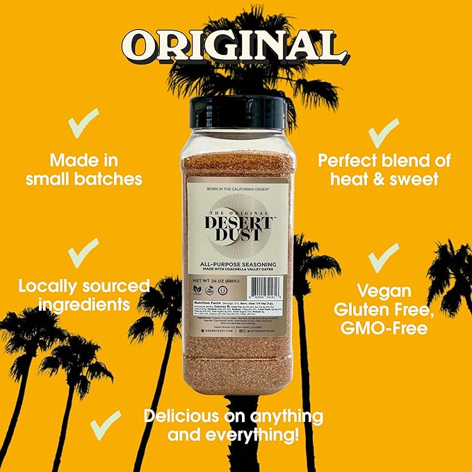 Desert Dust All-Purpose Seasoning ??Smoky, Earthy & Sweet with Organic Date Sugar | Versatile Rub for Steak, Chicken, Fish, Veggies & More | Gourmet BBQ & Grilling Spice Blend (24oz, Original)