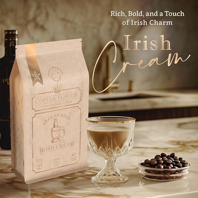 Irish Cream Flavored Ground Coffee ??100% Arabica, No Artificial Sweeteners, Organic, Naturally Flavored, Medium Roast, Single Origin ??by Coffea Flavor