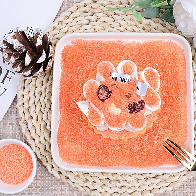 Orange Sprinkles Sanding Sugar, 6.35 Oz Edible Sparkling Sugar Crystals for Baking Cookies Ice Cream Cupcake Cake Decorations
