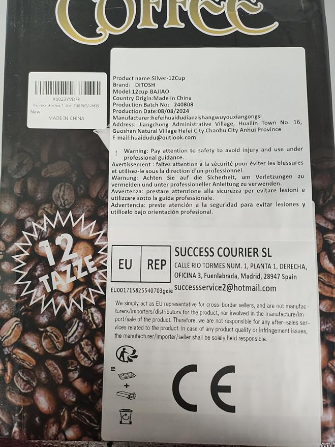 12 Cup Aluminum Espresso Stovetop Moka Pot Express Coffee Maker Percolator Italian Classic Mocha Coffee Machine for Italian and Cuban Cafe Brewing for Home & Camping 600ml 20oz