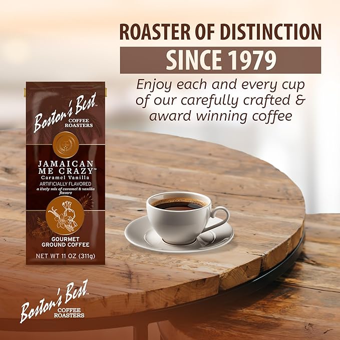 Boston???Best Coffee - Jamaican Me Crazy Flavored Coffee, Delicious Gourmet Premium Ground Coffee, 11 oz. / 311 g Bag