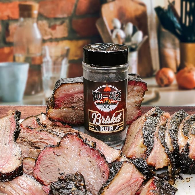 10-42 BBQ Brisket Rub (NO MSG) 10.5 oz - All-Natural Spice Seasoning for Steak, Rib, Meat - Beef Brisket Seasoning Dry Rub - BBQ Rubs and Spices for Smoking and Grilling - Brisket rub for smoker - 0 Calorie