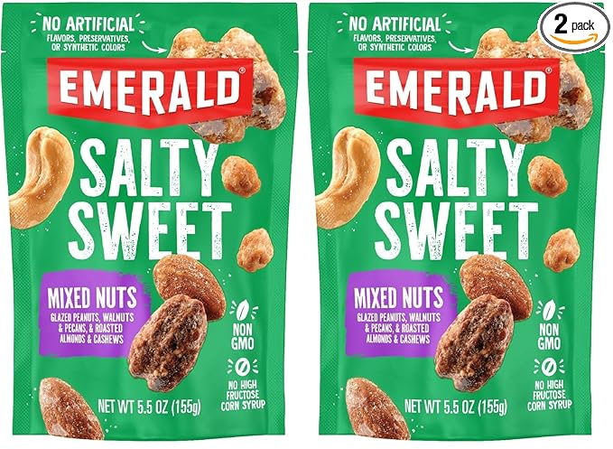 Emerald Nuts, Salty Sweet Mixed Nuts, 5.5 Oz (Pack of 2)