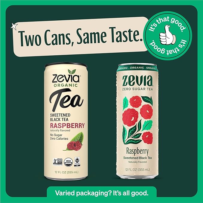 Zevia Organic Sugar Free Iced Tea, Tea Refresher Variety Pack, 12 Ounce Cans (Pack of 12)