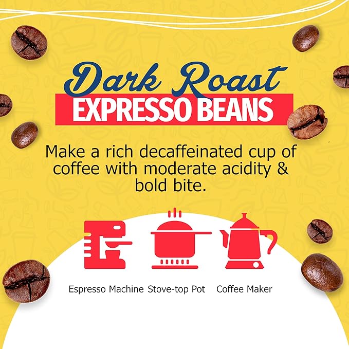 Café Aroma Decaf Dark Roast Espresso Ground Coffee, Authentic Cuban Style Coffee, Vacuum Sealed, 8.8oz, Perfect for Hot and Iced Coffee, 1-Pack
