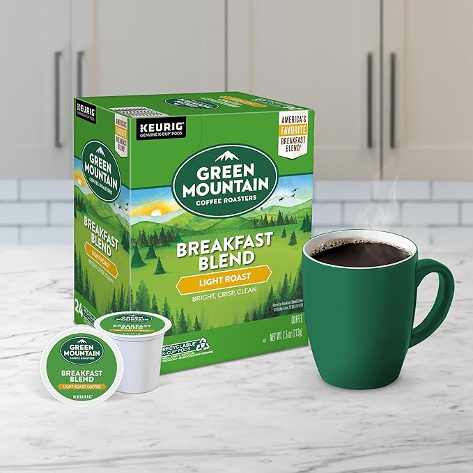 Green Mountain Coffee Roasters Breakfast Blend Single-Serve Keurig K-Cup Pods, Light Roast Coffee, 96 Count