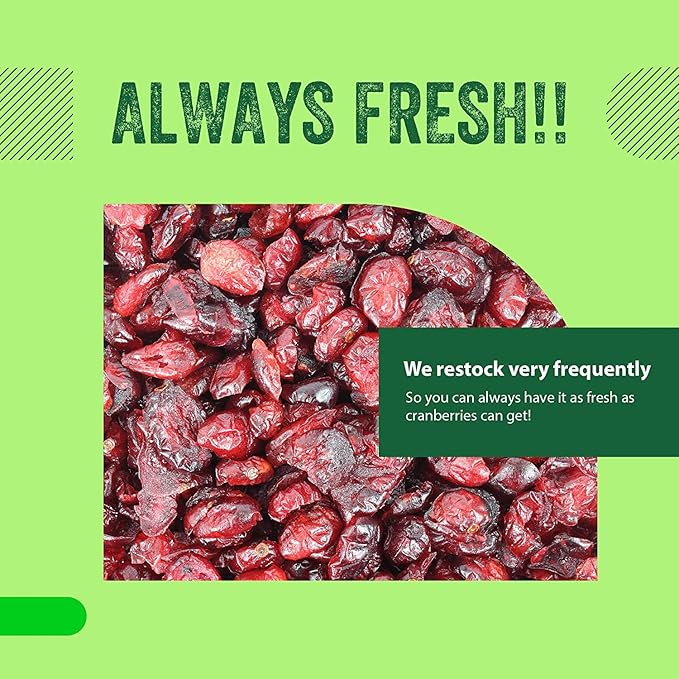 Dried Cranberries Original 2 Pound (32 oz) Batch Tested Gluten & Peanut Free | Resealable Bag | High in Antioxidant | Great for Salads, Cooking and Mixes | Sweetened