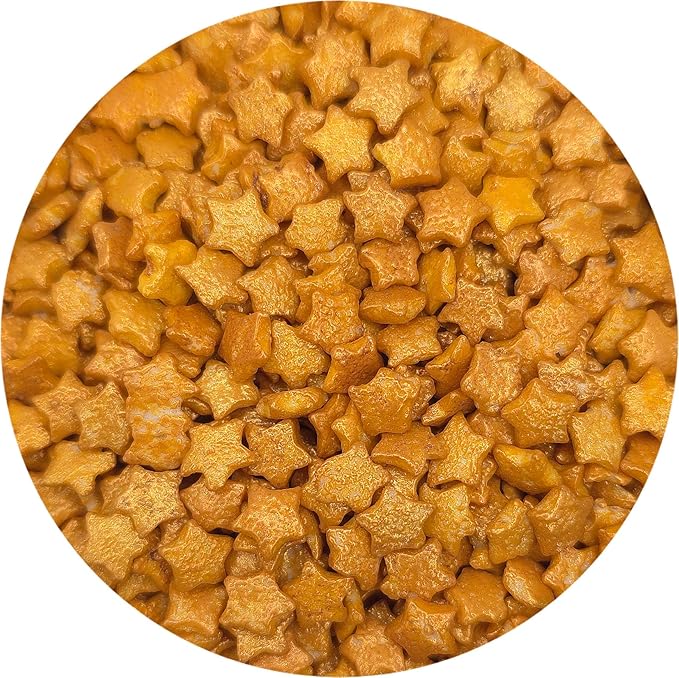 NCS Gold Stars Edible Candy Sprinkles, 8 ounces - Great for Cupcakes, Cookies, Cakes, Cakes Pops, Donuts