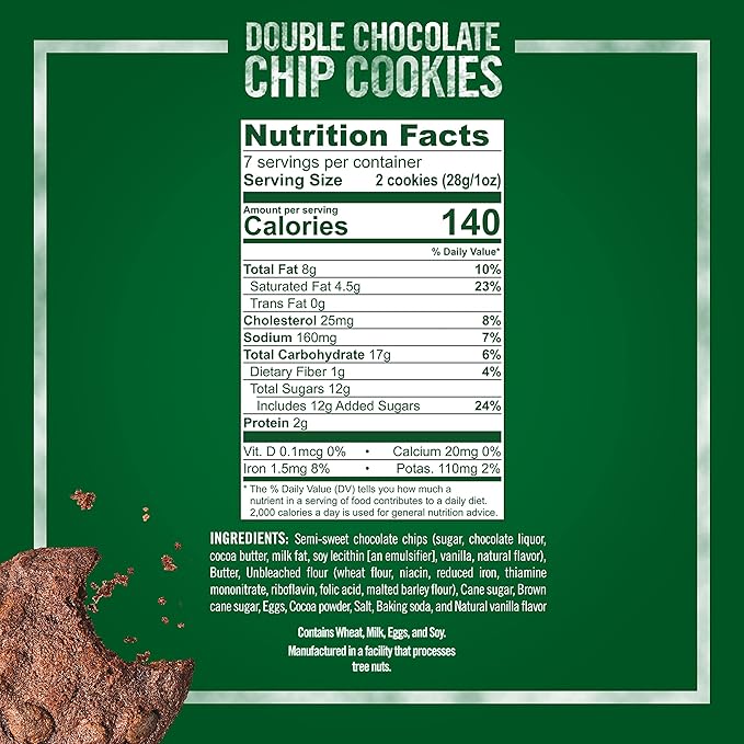 Tate's Bake Shop Double Chocolate Chip Cookies, 4 - 7 oz Bags