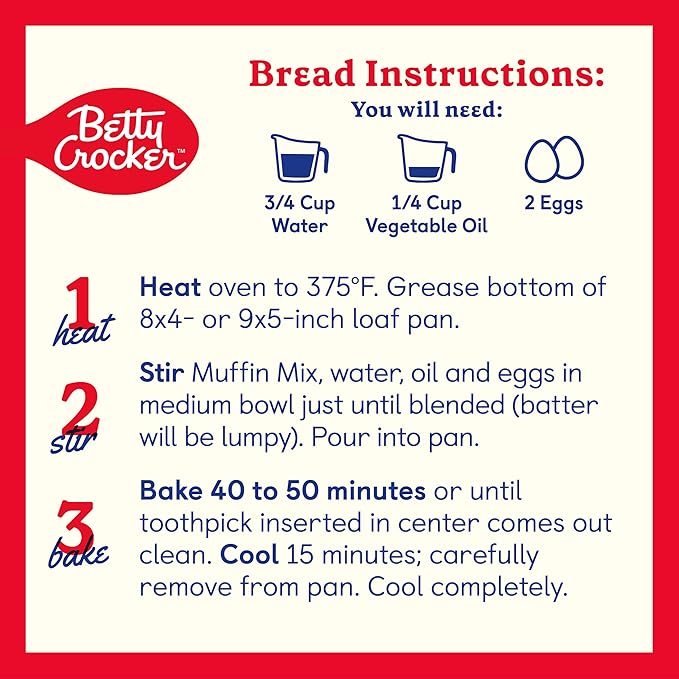 Betty Crocker Chocolate Chip Muffin and Quick Bread Mix, 14.75 oz.