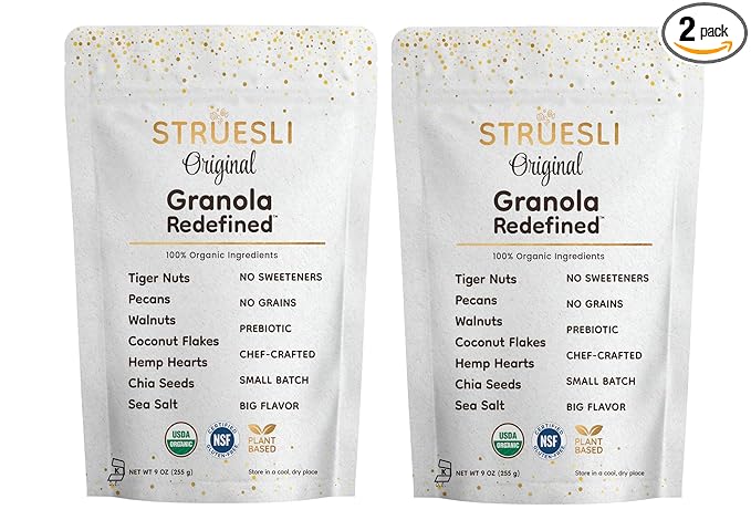 Struesli - Organic Original Granola Redefined | No Added Sweeteners, No Grains | Keto & Paleo Friendly | Gluten-Free, Grain-Free | Healthy Adult Snack | High-Fiber, Nutrient-Rich, Satisfying Crunch