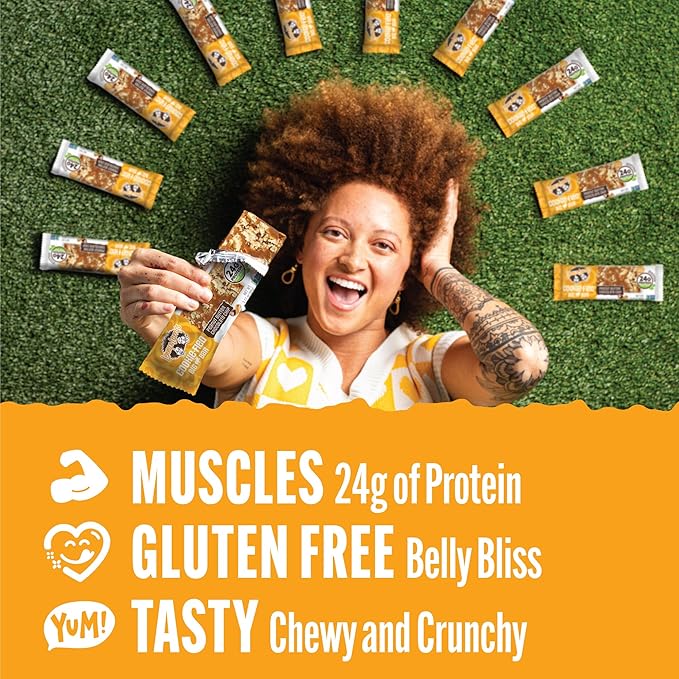 Lenny & Larry's Cookie-fied BIG BAR ??Peanut Butter Chocolate Chip Vegan Protein Bars 12x90g ??Healthy Snacks, 24g Plant Protein & 10g Prebiotic Fiber ??Gluten free Power Bar, Keto Friendly & Vegan