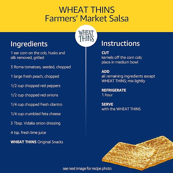 Wheat Thins Original Snacks, Whole Grain Wheat Crackers, Snack Crackers, Party Size, 20 oz Box