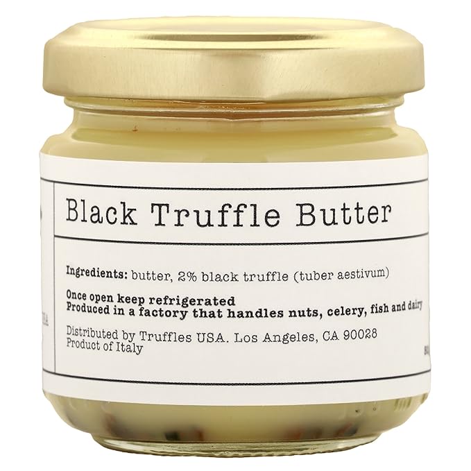 TRUFFLES USA Black Truffle Butter 2.82 oz Jar - Imported from Italy ??Unique Gourmet Recipe Made with Natural Italian Ingredients - A Rich Delicacy Known as the Diamond of the Kitchen