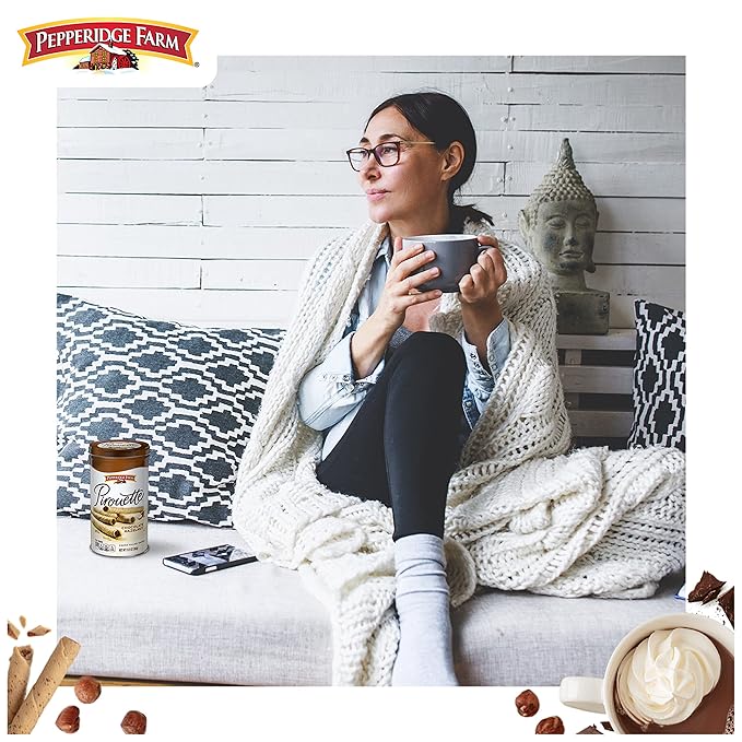 Pepperidge Farm Pirouette Cookies, Chocolate Hazelnut Créme Filled Wafers, 13.5 Oz Tin (Pack of 2)