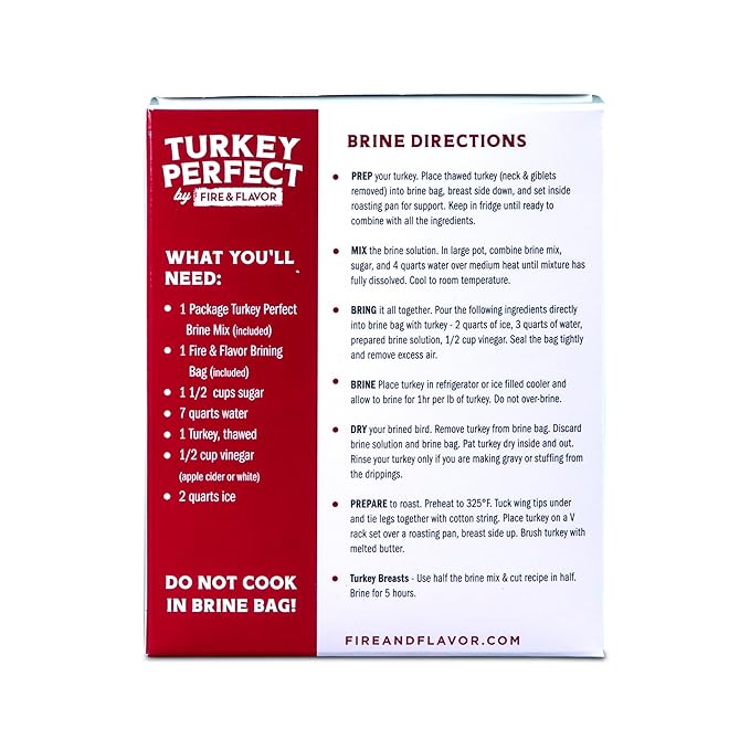 Turkey Perfect by Fire & Flavor All-Natural Herb Brine Kit, Brine & Bag Included, 12oz