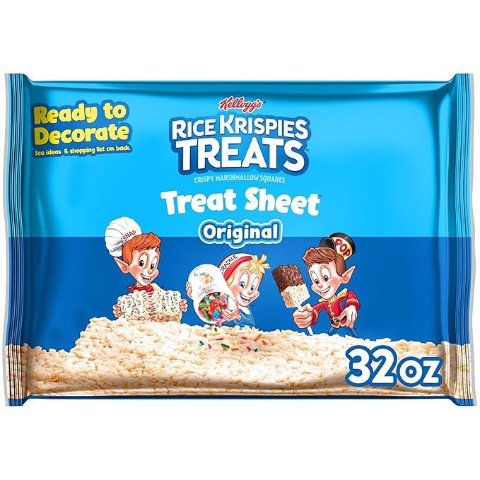 Rice Krispies Treats Marshmallow Treat Sheet, Kids Snacks, Baking Project, Original, 32oz Bag (1 Sheet)