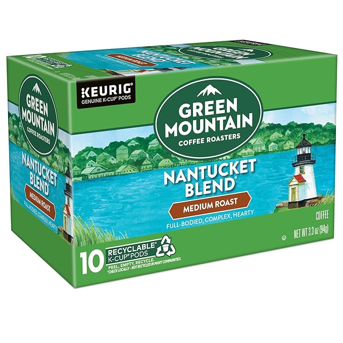 Green Mountain Coffee Roasters Nantucket Blend, Keurig Single Serve K-Cup Pods, Medium Roast Coffee, 60 Count, (6 Packs of 10)