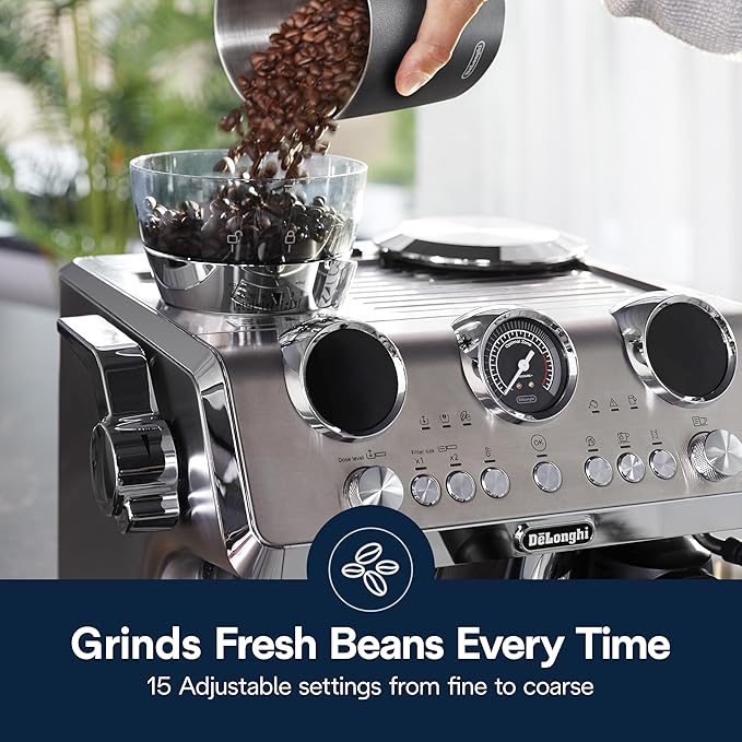 De'Longhi La Specialista Maestro Espresso Machine with Grinder, Auto & Manual Milk Frother ??Bean-to-Cup Cold Brew Coffee with Cold Extraction Technology, Variable Temp & Tamping Tool, 8 Drink Presets