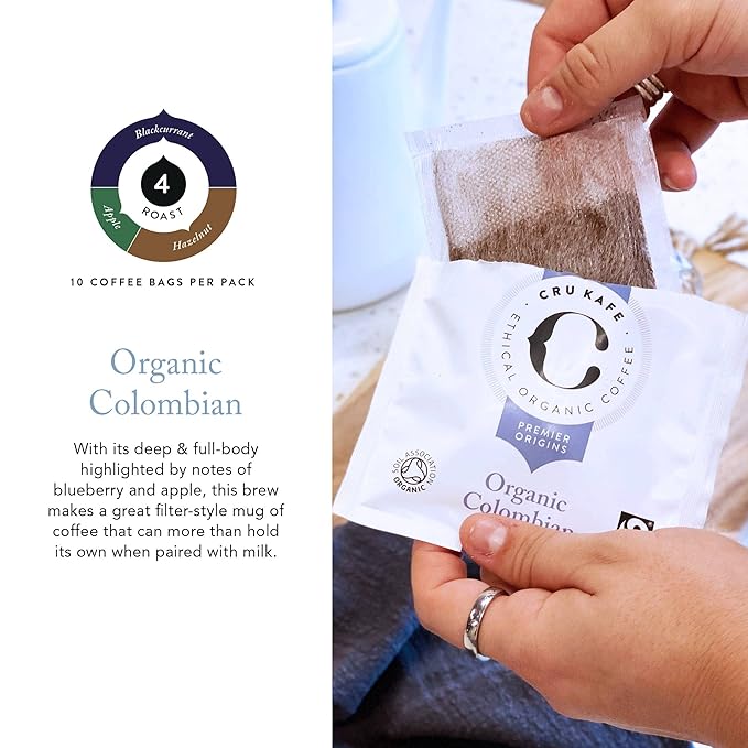 Cru Kafe Colombian Organic Coffee Bags (Pack of 30)