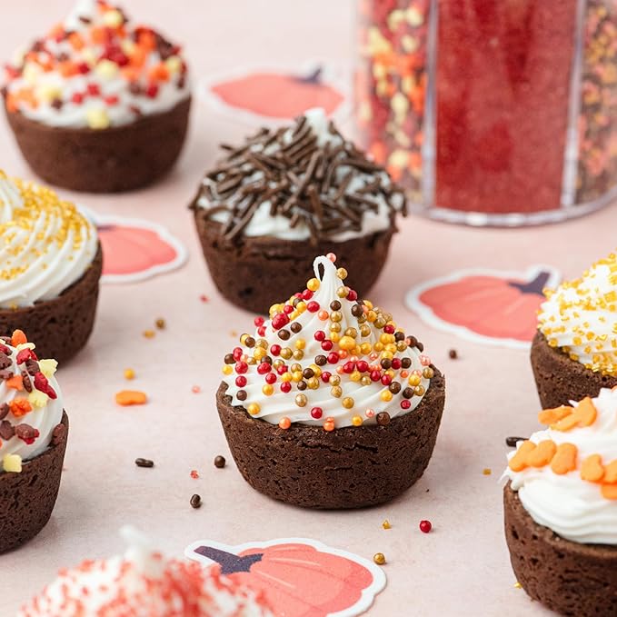 Sweets Indeed Sprinklefetti Fall 6-Cell Sprinkle Jar ??6 Assorted Fall Sprinkles (Pumpkins, Leaves, Sugar Crystals, Nonpareils, Jimmies) | Cupcake & Cake Decorations | 6.45 oz