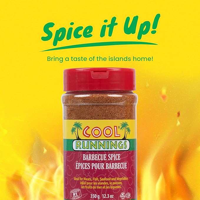 Cool Runnings Barbecue Spice 350g - Smoky and Flavorful Blend for Grilling, Roasting, and Seasoning Meats, Vegetables, and Seafood, Ideal for BBQ Dishes