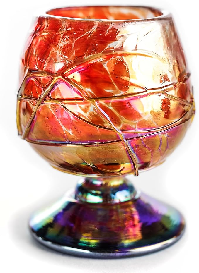 Authentic Mexican Tequila Hand Blown Shot Glasses - Set of 4-2 oz - Mini Glass Snifters - Heavy Base - Cognac (Diamond)
