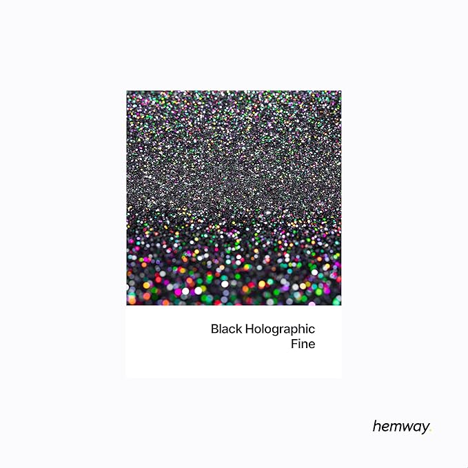 Hemway Premium Glitter Shaker - Black Holographic | 130g Fine Metallic Flake Sequins for Resin & Epoxy Crafts | Craft Supplies for Tumblers, Festival, Art