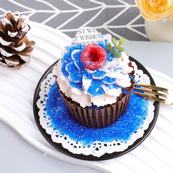 Blue Sprinkles Sanding Sugar, 6.35 Oz Edible Sparkling Sugar Crystals for Baking Cookies Ice Cream Cupcake Cake Decorations