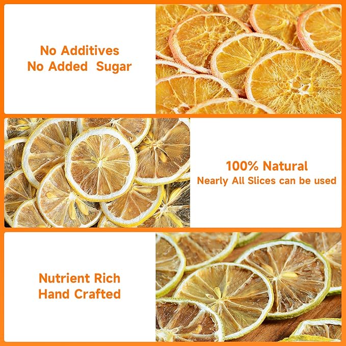 3-Pack Dehydrated ORANGE,LEMON & LIME,9oz total,Premium Craft Cocktail Garnish With10 Pcs Drink Umbrellas Picks And 1 Fruit Clips,for Tea, Beverages, and More Craft Cocktail Home Mixologist,Bartender Garnishes Dried Fruit