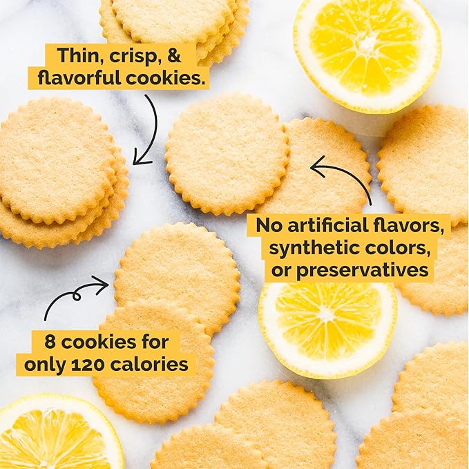 Dewey’s Bakery Meyer Lemon Moravian Style Cookie Thins, Bakery Fresh with Real Simple Ingredients, Low Calorie Snack, No Artificial Flavors, Synthetic Colors or Preservatives, 28oz (Pack of 1)