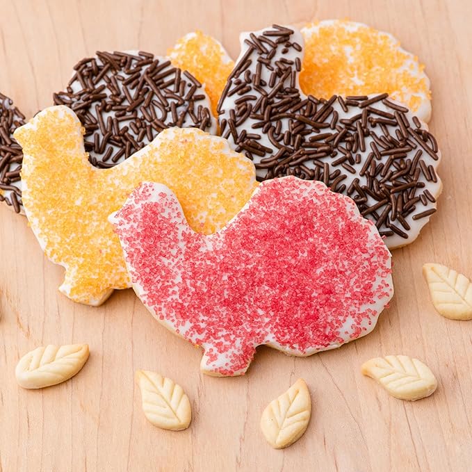 Sweets Indeed Natural Fall Sprinkles 6-Cell Jar ??2.75 oz | Dye-Free Chocolate Jimmies & Red & Orange Sanding Sugars | Autumn & Thanksgiving Cupcake & Cookie Decorations
