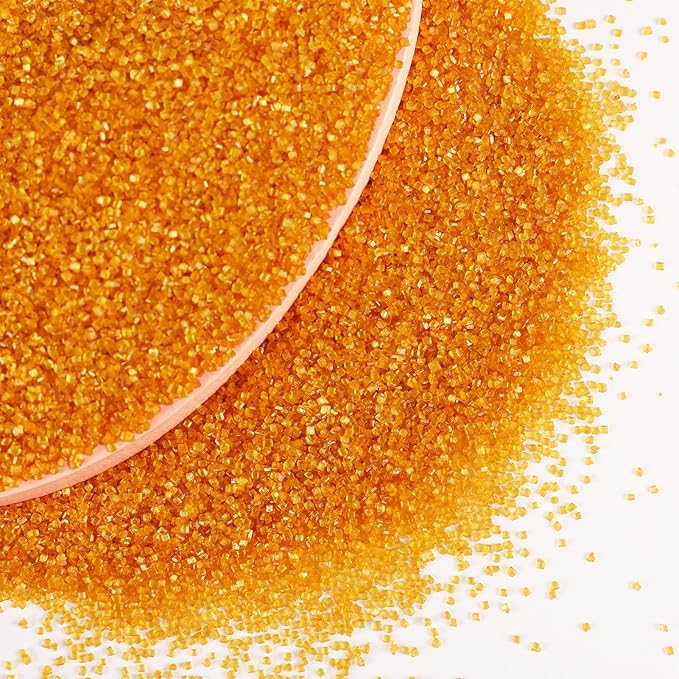 Kasvan Gold Sanding Sugar Sprinkles - Edible Sugar Crystals, Baking Cake Decorations, Ice Cream Toppings cupcake Decorating, Wedding Party Chirstmas Supplies, 85g/3.2oz