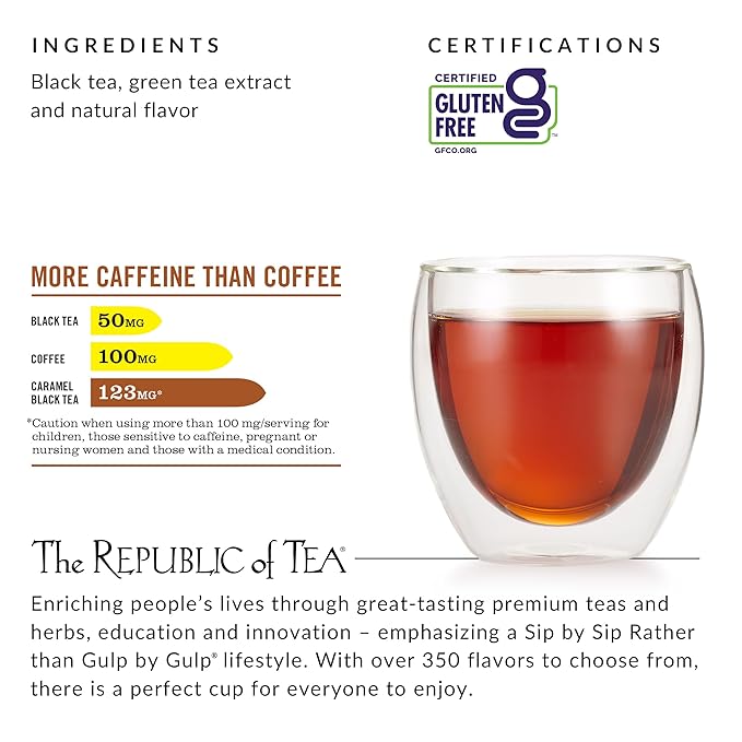 The Republic of Tea ??HiCAF Caramel Black Tea, 50 Tea Bags, High in Caffeine