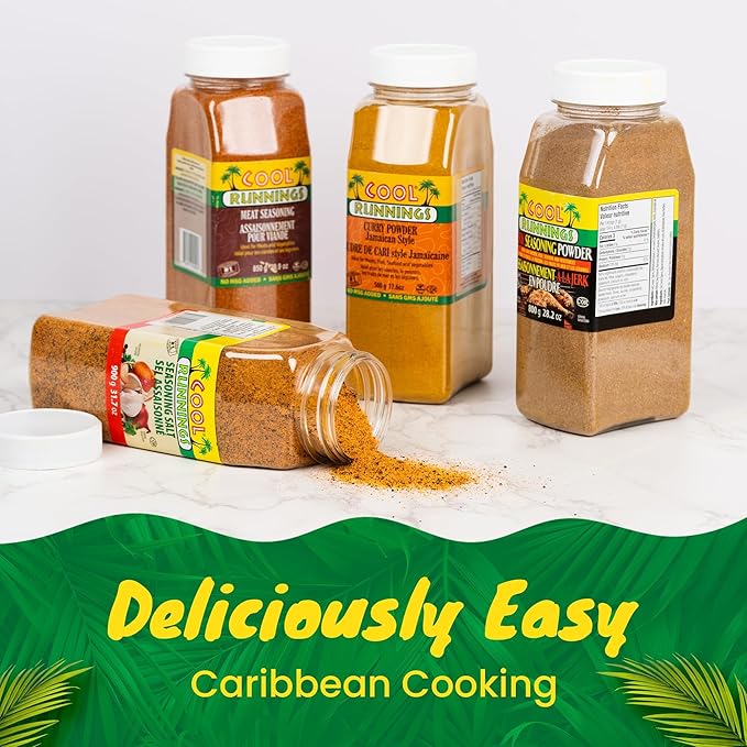 Cool Runnings Jamaican Style Curry Powder 500g - Aromatic and Flavorful Blend for Curries, Meats, Seafood, and Vegetables, Perfect for Stews