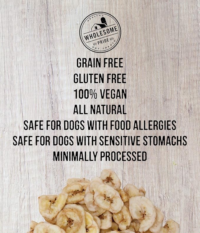 Wholesome Pride Banana Bites 100% All-Natural Limited Ingredient Dog Treats, 16 oz (Pack of 2)