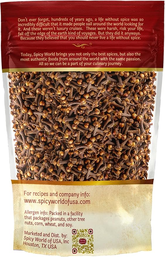 Whole Cloves 7 Oz Bag - Great for Foods, Tea, Pomander Balls, and Even Potpourri - by Spicy World