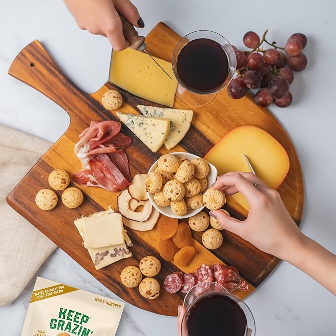 Keep Grazin Grain Free Crunchy Cheese Biscuits - Rosemary Garlic Flavoured | 2.12 Ounce (Pack of 3) | Gluten & Sugar-Free, Non-GMO Protein Snacks - Baked with 100% Grass-Fed Cheese & Cassava Flour