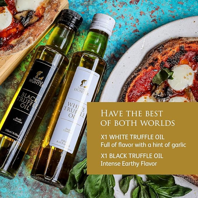 TruffleHunter - Black & White Truffle Oil Set - 8.45 Oz X2