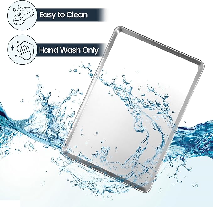 6 Pack Big Size Baking Sheet Pan, Aluminum Commercial Cookie Sheet Pan, Durable & Anti-Stick 15?쓝 21??,<div>