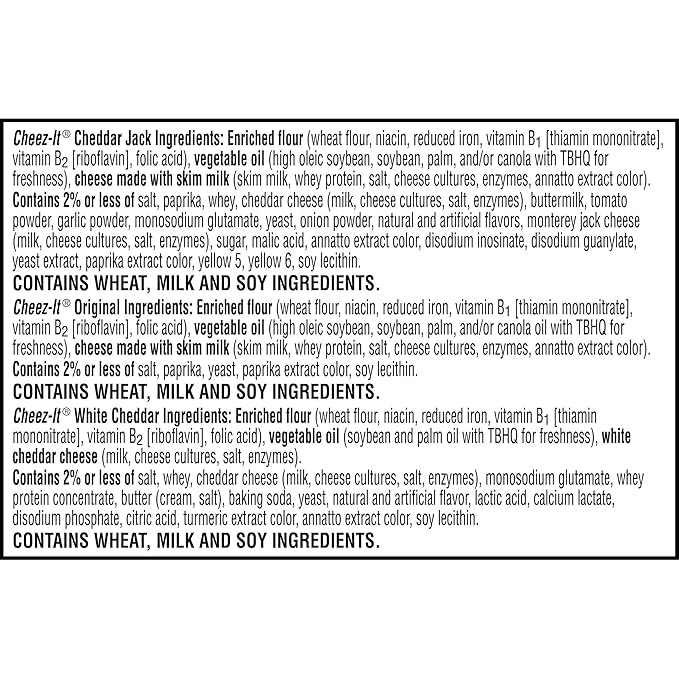 Cheez-It Cheese Crackers, Baked Snack Crackers, Lunch Snacks, Variety Pack, 12.1oz Box (12 Packs)