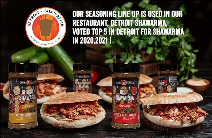 Spicy Chicken Shawarma Seasoning 5 oz | Shawarma Spice Blend | All Purpose, All Natural, Authentic Mediterranean Blend, Middle Eastern. Spice Giant
