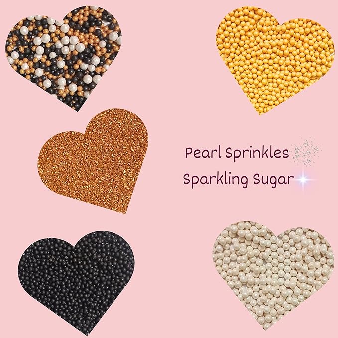 Confect Cake Decorating Sprinkles | Mix Black Yellow & White Dragees | Gold Sparkling Sugar | Edible Sparkling Honey Bees Disco Ball Mashup Sprinkles - 3.5 Oz