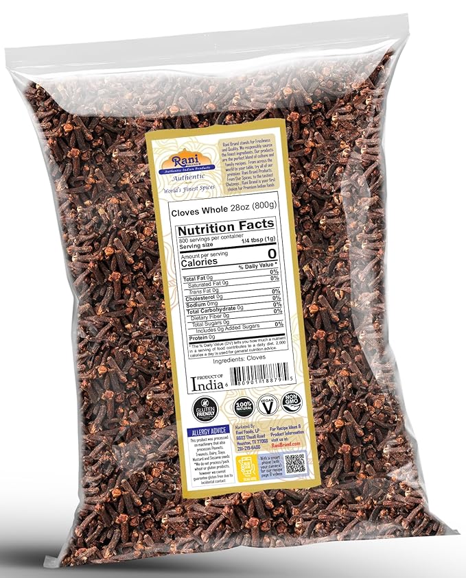 Rani Cloves Whole (Laung) 28oz (800g) Great for Food, Tea, Pomander Balls and Potpourri, Hand Selected, Spice ~ All Natural | NON-GMO | Kosher | Vegan | Gluten Friendly | Indian Origin