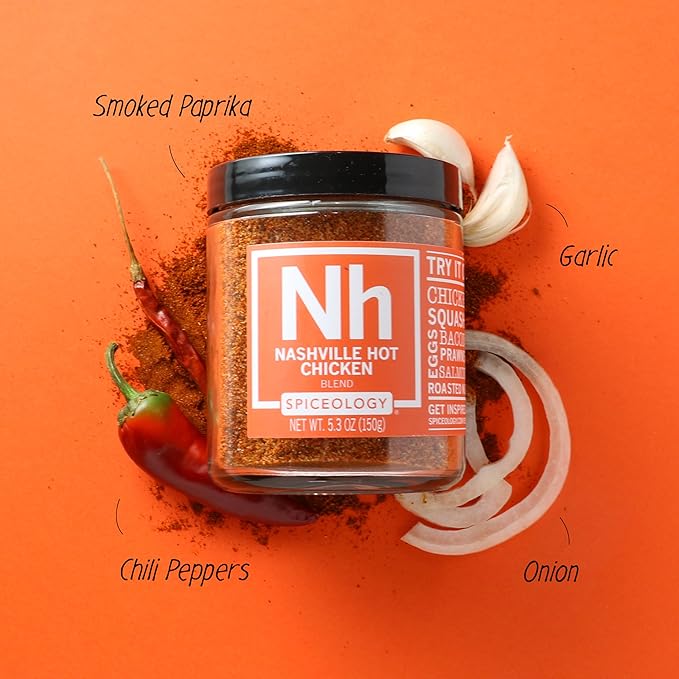 Spiceology – Nashville Hot Chicken Seasoning – Bold & Spicy Chicken Rub with Cayenne, Smoked Paprika & Garlic – Nashville Hot Dry Rub for Wings, BBQ & More – 5.3 oz